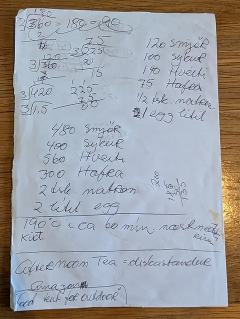 Síðan hennar í uppskriftabókinni
